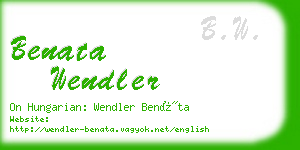 benata wendler business card